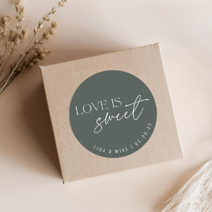 Adesivo Favor de casamento Sage Love is Sweet