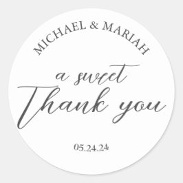 Adesivo Favor de casamento simples e elegante de agradecim