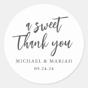 Adesivo Favor de casamento Simples Elegante Obrigado