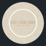 Adesivo Favor de casamento simples rústico branco Kraft<br><div class="desc">Personalize com qualquer texto</div>