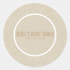 Adesivo Favor de casamento simples rústico branco Kraft