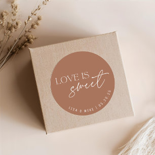 Adesivo Favor de casamento Terracotta Love is Sweet