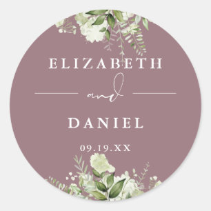 Adesivo Favor de casamento verde floral Mauve