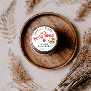 Adesivo Favor de Chá de Bebê Berry Sweet Farmers Market Me