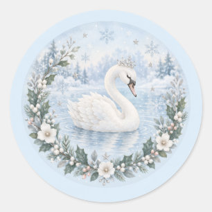 Adesivo Favor de Chá de Bebê Cisne de Inverno