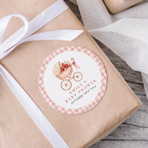 Adesivo Favor de Chá de Bebê Doce Morango