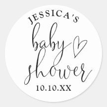 Favor de Chá de Bebê em Preto e Branco com Letra E