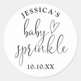 Adesivo Favor de Chá de Bebê Preto e Branco Elegante