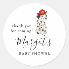 Adesivo Favor de Chá de fraldas de Bombeiro Fresco