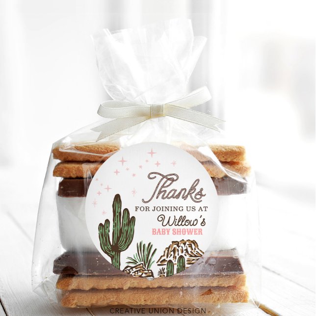 Adesivo Favor de Chá de fraldas de Garota Ocidental (Criador carregado)