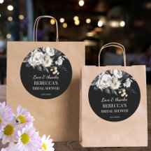 Favor de chá de lingerie boho preto e branco sombr