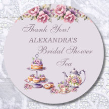 Favor de Chá de Noiva com Tema Floral Rosa Lilás p