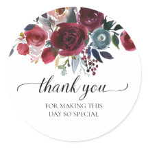 Favor de Chá de Noiva de Floral Burgundy Azul Mari