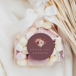 Adesivo Favor de Chá de Noiva de Folhas de Outono