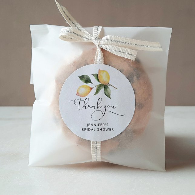 Adesivo Favor de chá de noiva de limão em aquarela (Criador carregado)