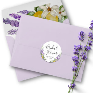 Adesivo Favor de Chá de Noiva de Limões e Lavanda Rústicos