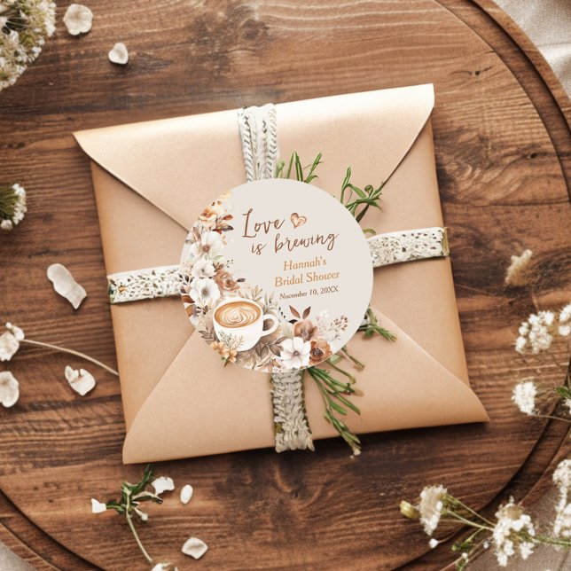 Adesivo Favor de Chá de Noiva Love is Brewing (Criador carregado)