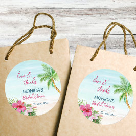 Adesivo Favor de chá de noiva tropical de praia de verão