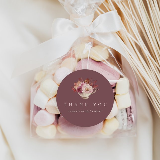 Adesivo Favor de Chá para Chás de Panela de Outono (Criador carregado)