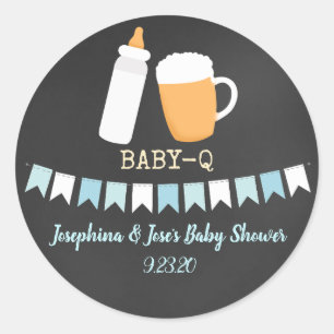 Adesivo Favor de Churrasco de Cerveja para Casais Baby Sho