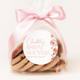 Adesivo Favor de Chuva de Noiva Floral com Papoulas Silves