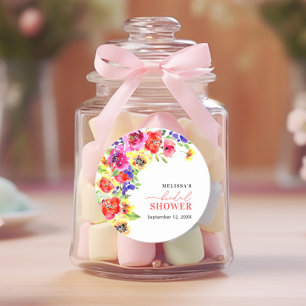 Adesivo Favor de Chuva de Noiva Floral Vibrante