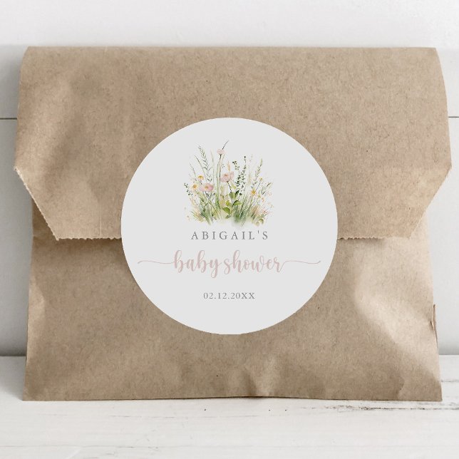 Adesivo Favor de Chuveirinho de Bebê Greenery Boho Flor Si (Criador carregado)
