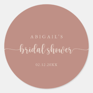 Adesivo Favor de Chuveirinho de Noiva em Terracota Caligrá