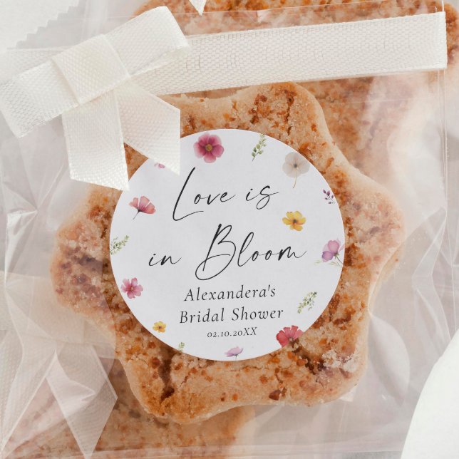 Adesivo Favor de Chuveiro de Noiva Amor em Flor (Criador carregado)