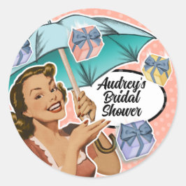 Adesivo Favor de Chuveiro de Noiva com Guarda-Chuva Estilo