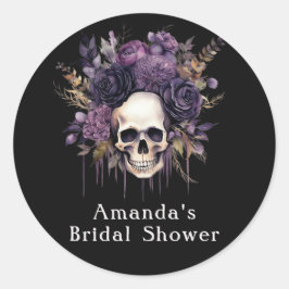 Adesivo Favor de Chuveiro de Noiva de Halloween Floral Esc
