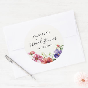 Adesivo Favor de Chuveiro de Noiva Floral