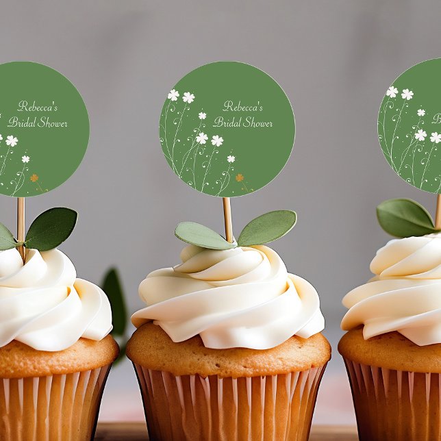 Adesivo Favor de Chuveiro de Noiva Flores Silvestres de Tr (Shamrock bridal shower favor stickers)