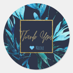 Adesivo Favor de Chuveiro de Noiva Glam Botânico Aquarela 