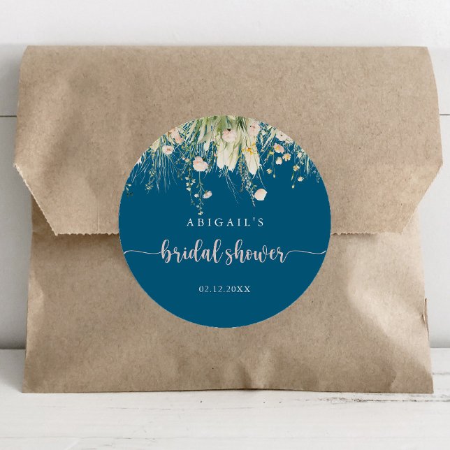 Adesivo Favor de Chuveiro de Noiva Greenery Boho Wildflowe (Criador carregado)