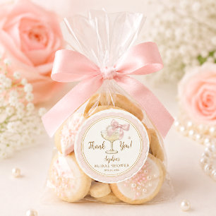 Adesivo Favor de Chuveiro de Noiva Pérolas & Prosecco Coqu