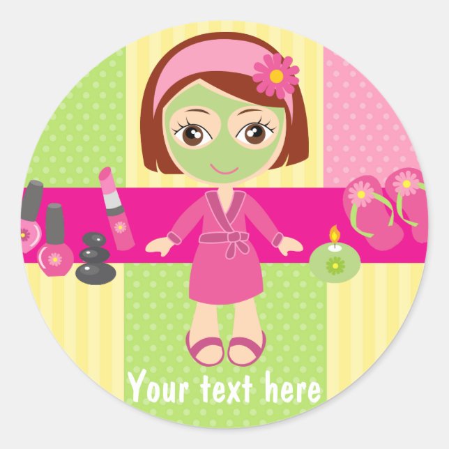 Adesivo Favor de Convidado Festa de aniversário Spa (Frente)