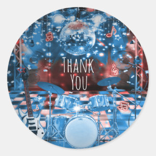 Adesivo Favor de dance party musical do aniversário da