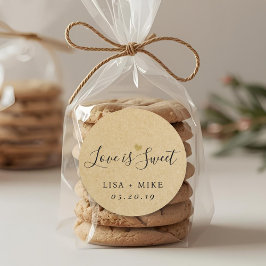 Adesivo Favor de Doces de Noiva Rustic Kraft Love is Sweet