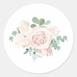 Adesivo Favor de Eucalipto Floral Rosa Obrigado