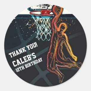 Adesivo Favor de festa de aniversário com arremesso de bas