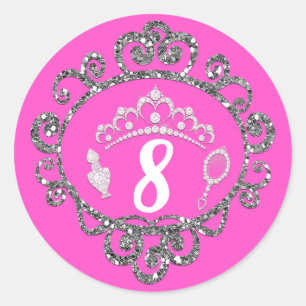 Adesivo Favor de Festa de Aniversário da Princesa Brilho P