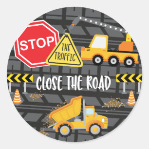 Adesivo Favor de Festa de aniversário de Construção