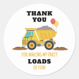 Adesivo Favor de Festa de aniversário de Construção