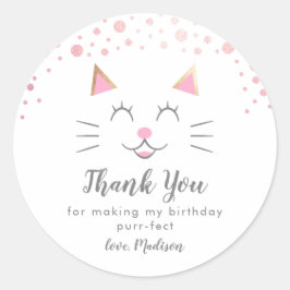 Adesivo Favor de Festa de aniversário de Gato