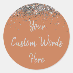 Adesivo Favor de festa de aniversário de prata de argila d