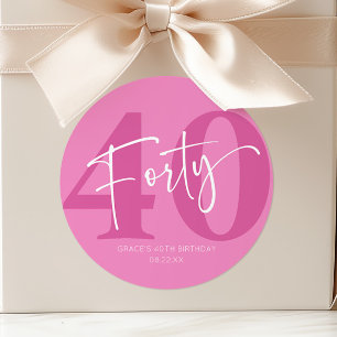 Adesivo Favor de festa de aniversário de quarenta 40 anos 