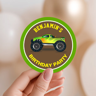 Adesivo Favor de festa de aniversário infantil do caminhão