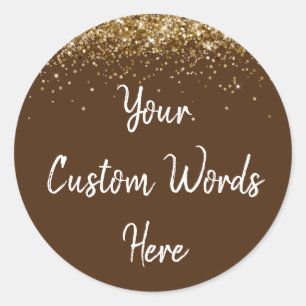 Adesivo Favor de Festa de Aniversário Personalizado Marrom