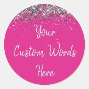 Adesivo Favor de festa de aniversário personalizado rosa b